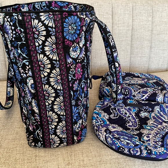Vera Bradley tote in Bramble and Large Lay Flat Cosmetic in Deep Night Paisley - Picture 5 of 5